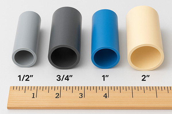 Dimensional drawing of PVC pipeline