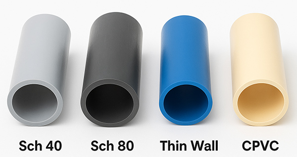Types of PVC pipes