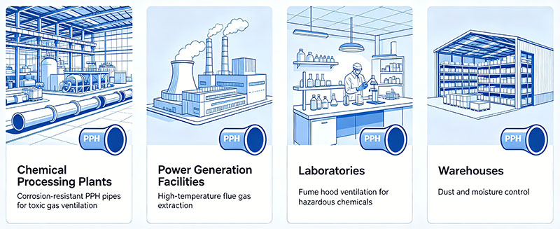 Common Applications of PPH PIPE Industrial Ventilation Systems