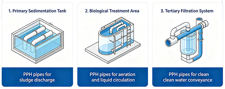 Common Applications of PPH PIPE Wastewater Treatment Plants