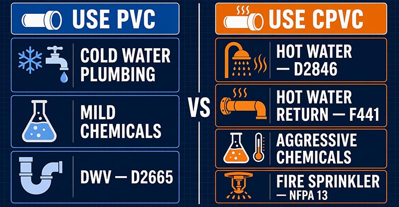 CPVC VS PVC pipe fitting DECISION FRAMEWORK