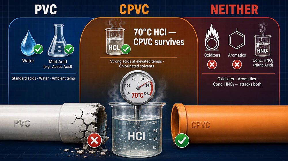 Chemical resistance of PVC & CPVC pipes and fittings