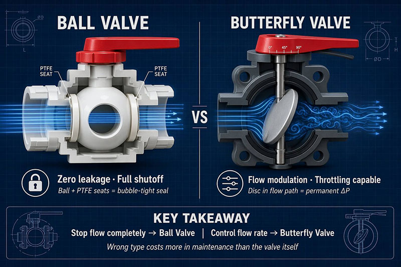 PVC ball valves and Butterfly valves Seal Quality vs Flow Control