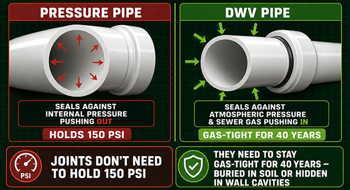 Difference between PVC pressure pipes and drainage pipes