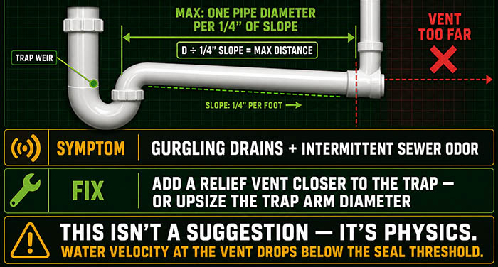 Illegal installation of PVC ventilation openings and water traps