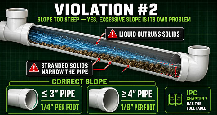 Improper operation of PVC ventilation openings and water traps