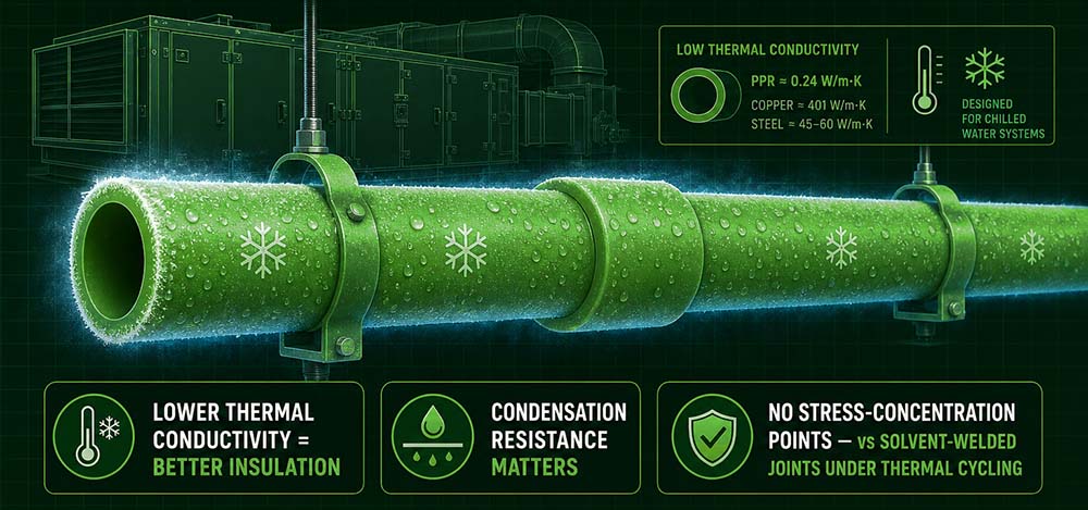 Thermal insulation performance of PPR pipe fittings