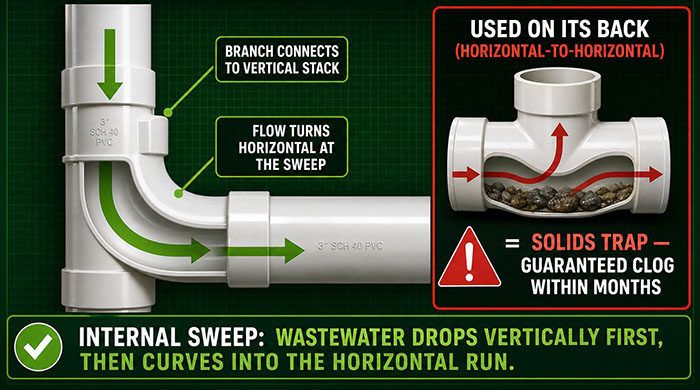 PVC DWV SANITARY TEE fittings