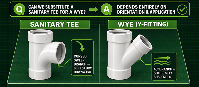 PVC DWV SANITARY TEES VS WYES