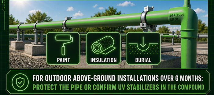 Protection and stability of PVC and PPR pipe fittings