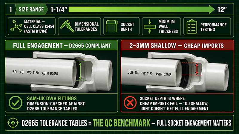 SCH 40 PVC DWV PIPE FULL SOCKET ENGAGEMENT MATTERS