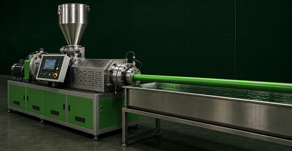 Plastic pipe factory extrusion line