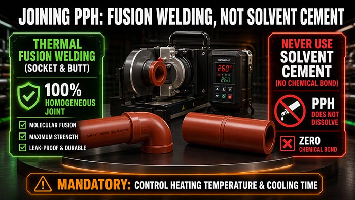 Joining PPH Pipe And Fittings Fusion Welding