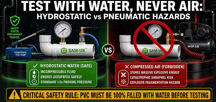 PVC PIPE HYDROSTATIC VS PNEUMATIC HAZARDS