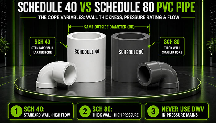 SCHEDULE 40 VS SCHEDULE 80 PVC PIPE FITTINGS