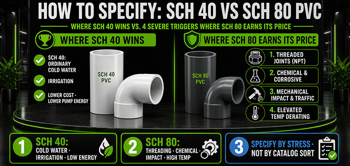 Where Sch 40 Wins and Where Sch 80 Earns Its Price