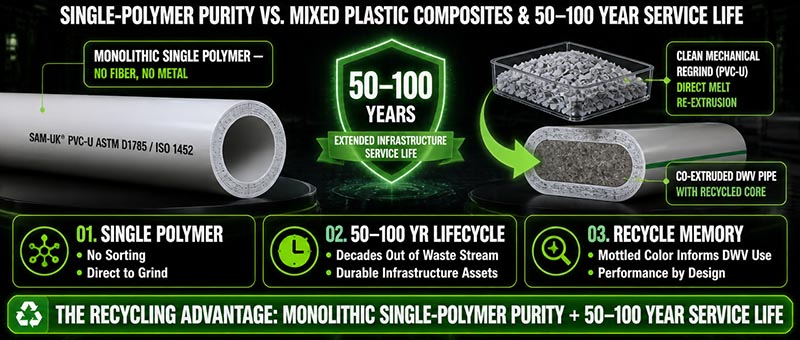 Por qué el reciclaje de tuberías de PVC es más respetuoso con el medio ambiente que el de plásticos mixtos