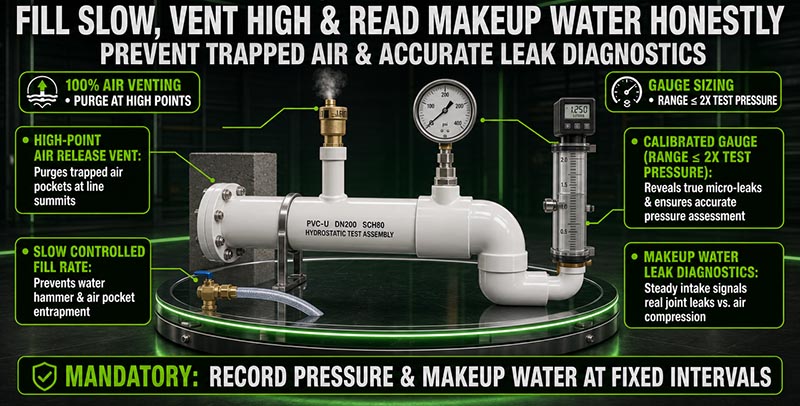 pvc pipe Fill Slow, Vent High, and Read the Makeup Water Honestly